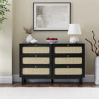 Commode 6 tiroirs avec plateau en bois