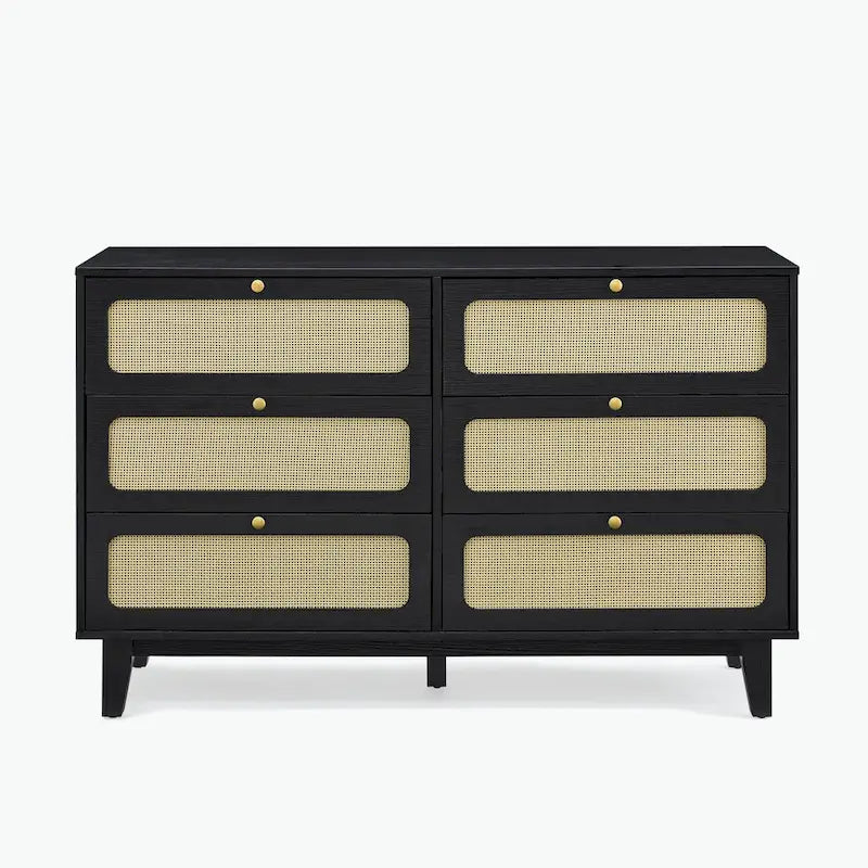 Commode 6 tiroirs avec plateau en bois