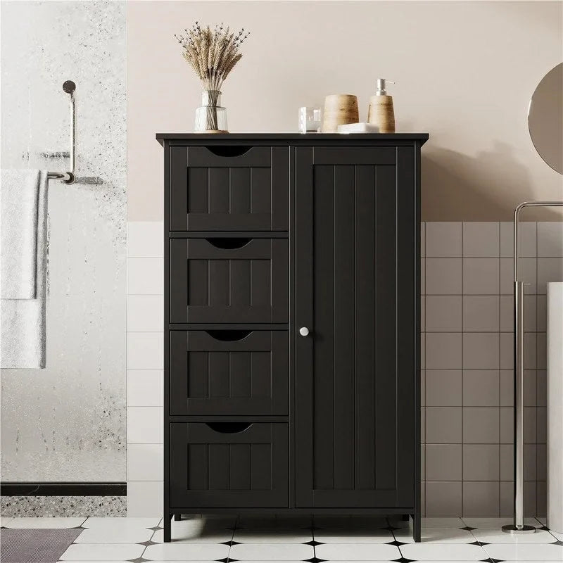 Meuble de salle de bain avec tiroirs et placard - 30 cm (P) x 55 cm (L) x 82,5 cm (H)