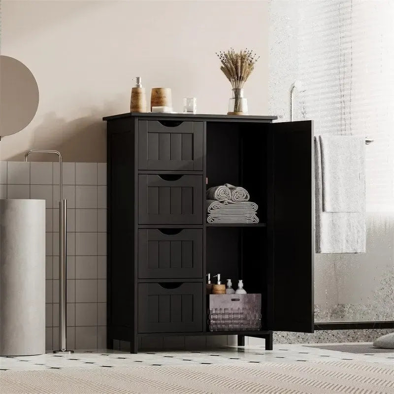 Meuble de salle de bain avec tiroirs et placard - 30 cm (P) x 55 cm (L) x 82,5 cm (H)