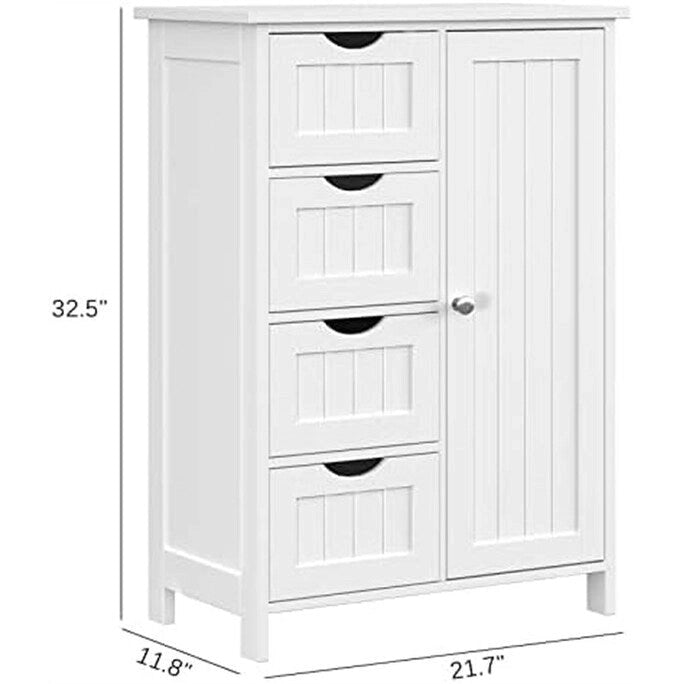 Meuble de salle de bain avec tiroirs et placard - 30 cm (P) x 55 cm (L) x 82,5 cm (H)
