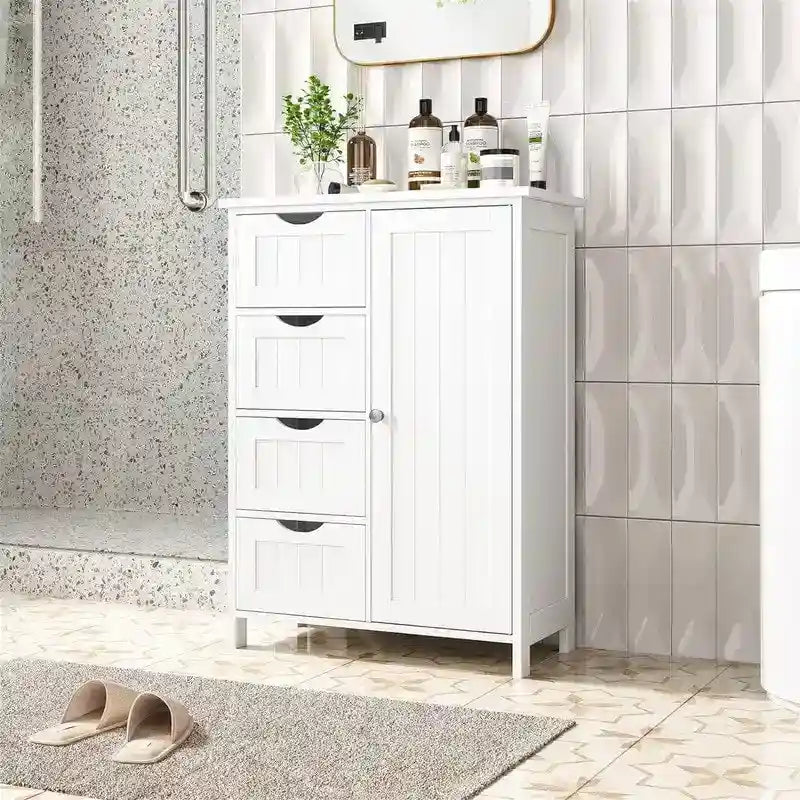 Meuble de salle de bain avec tiroirs et placard - 30 cm (P) x 55 cm (L) x 82,5 cm (H)