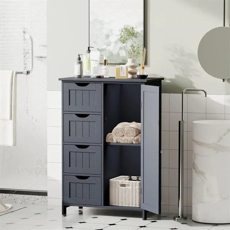 Meuble de salle de bain avec tiroirs et placard - 30 cm (P) x 55 cm (L) x 82,5 cm (H)