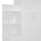 Lit escamotable grand format avec étagères, tiroirs et lumières LED
