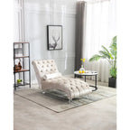 Fauteuil d'appoint en velours avec coussin lombaire et pieds en acrylique