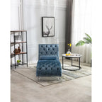 Fauteuil d'appoint en velours avec coussin lombaire et pieds en acrylique