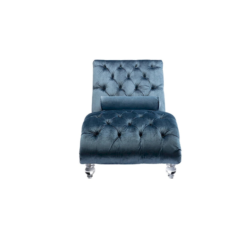 Fauteuil d'appoint en velours avec coussin lombaire et pieds en acrylique