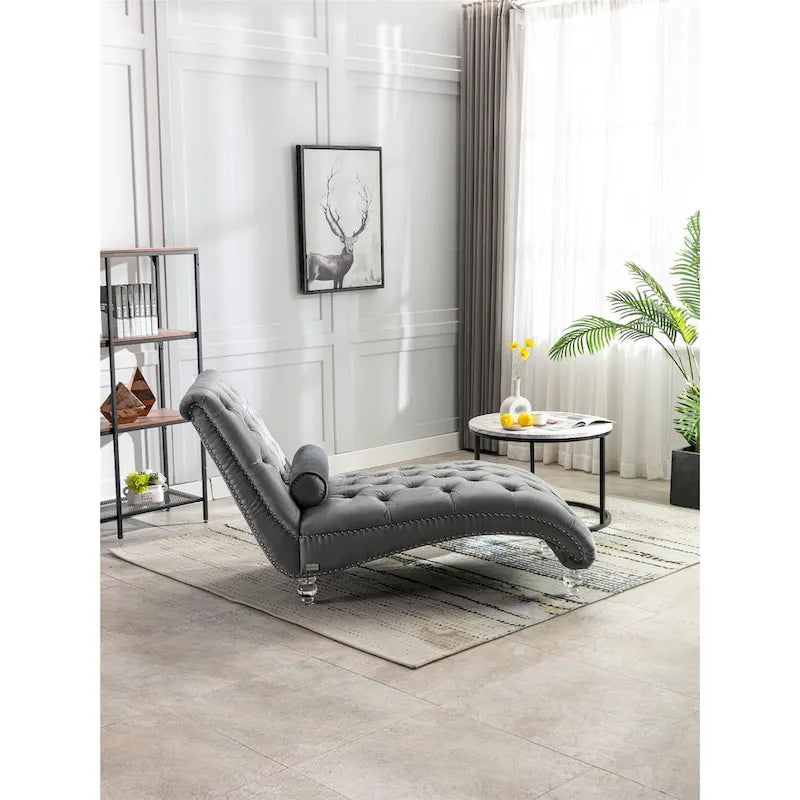 Fauteuil d'appoint en velours avec coussin lombaire et pieds en acrylique