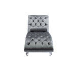 Fauteuil d'appoint en velours avec coussin lombaire et pieds en acrylique
