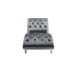 Fauteuil d'appoint en velours avec coussin lombaire et pieds en acrylique