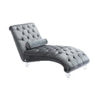 Fauteuil d'appoint en velours avec coussin lombaire et pieds en acrylique