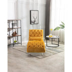 Fauteuil d'appoint en velours avec coussin lombaire et pieds en acrylique
