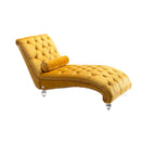 Fauteuil d'appoint en velours avec coussin lombaire et pieds en acrylique