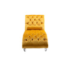Fauteuil d'appoint en velours avec coussin lombaire et pieds en acrylique
