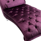 Fauteuil d'appoint en velours avec coussin lombaire et pieds en acrylique