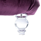 Fauteuil d'appoint en velours avec coussin lombaire et pieds en acrylique