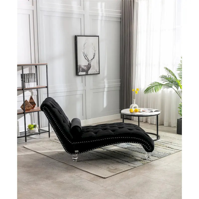 Fauteuil d'appoint en velours avec coussin lombaire et pieds en acrylique