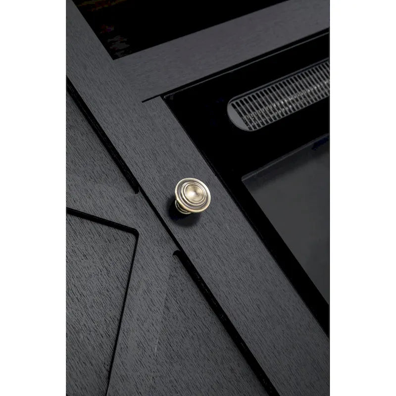 Meuble TV gris anthracite de 137 cm avec foyer électrique pour téléviseurs jusqu'à 152 cm
