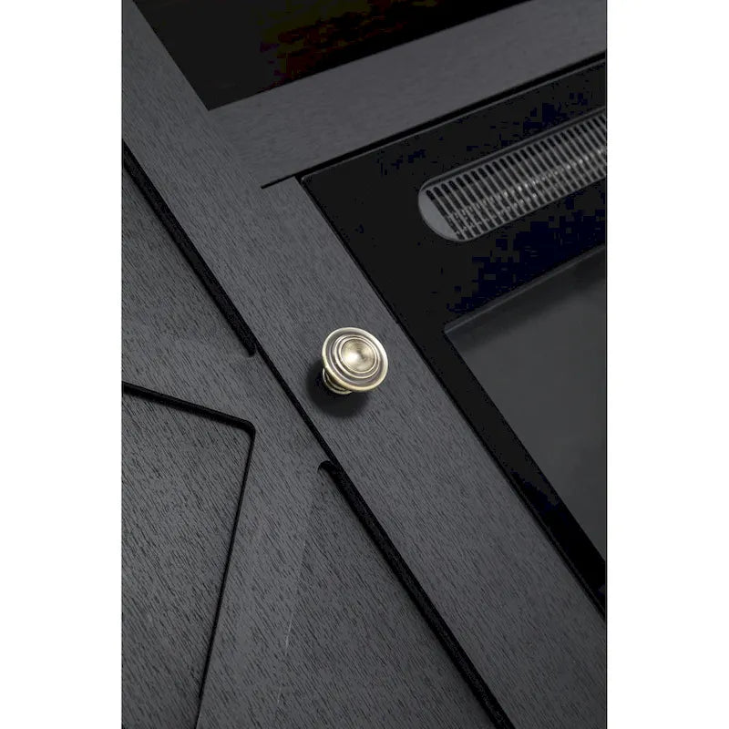 Meuble TV gris anthracite de 137 cm avec foyer électrique pour téléviseurs jusqu'à 152 cm