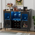 Meuble de buffet avec casier à vin et éclairage LED