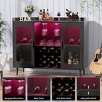 Meuble de buffet avec casier à vin et éclairage LED