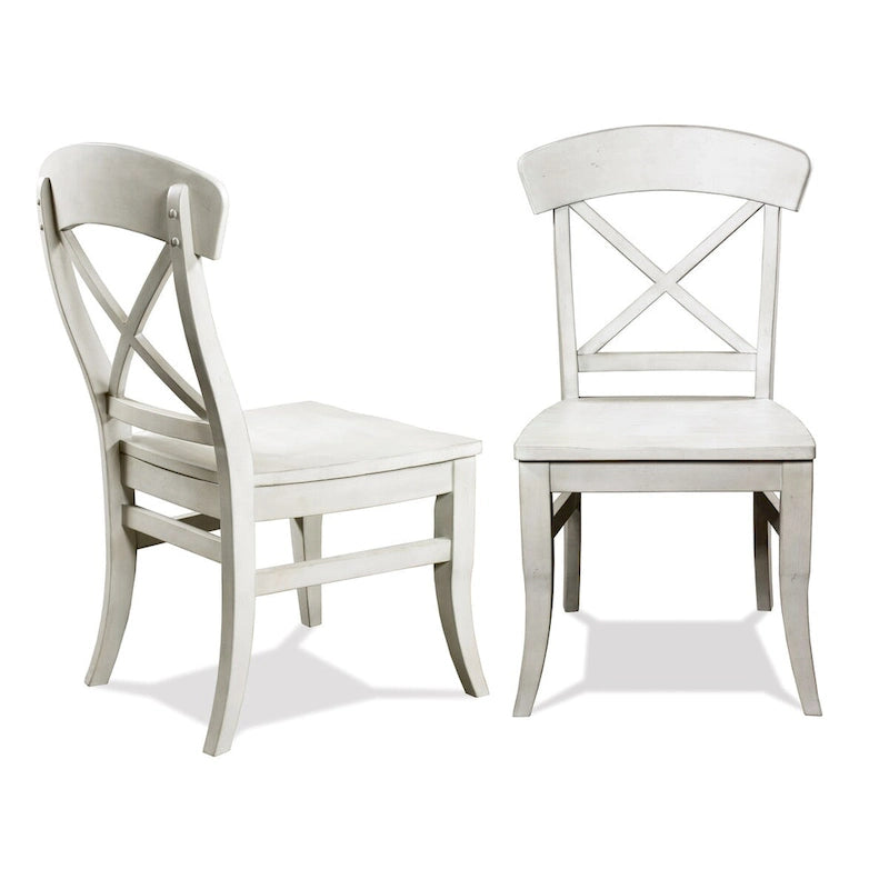 Chaises de salle à manger à dossier en X, lot de 2 - Blanc Fumé