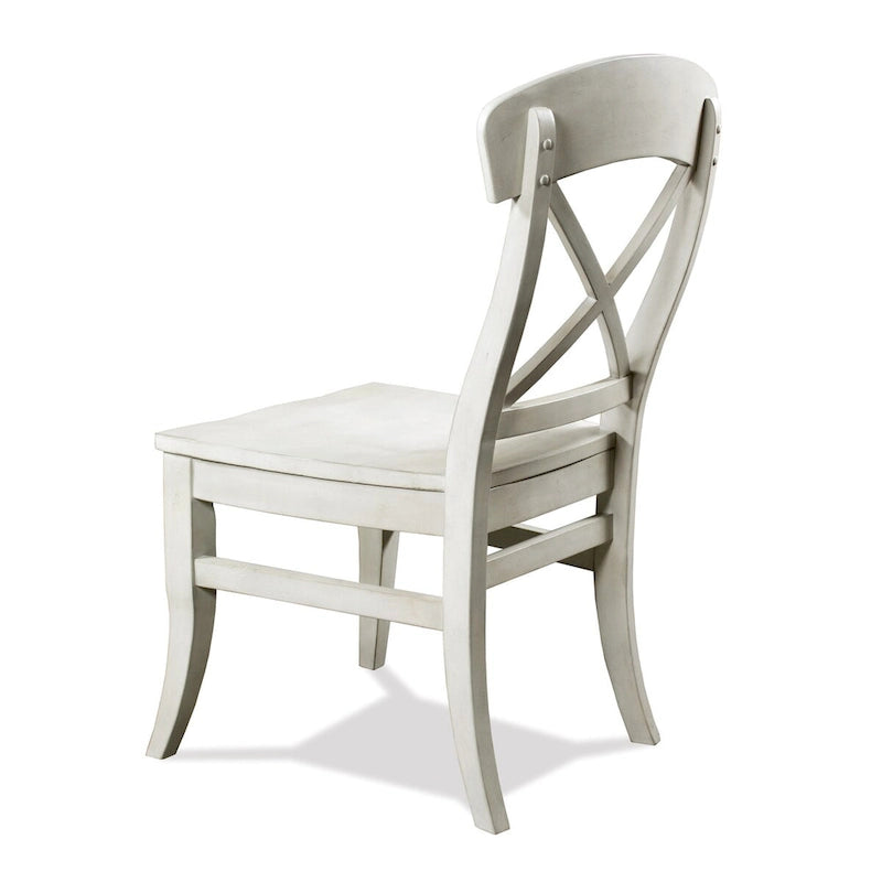Chaises de salle à manger à dossier en X, lot de 2 - Blanc Fumé