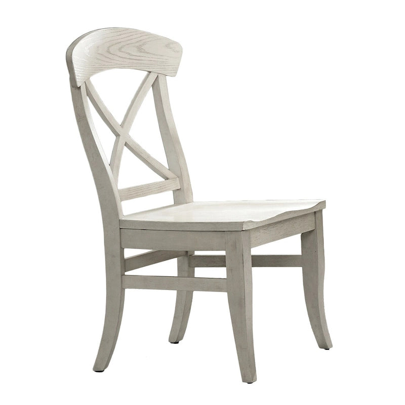 Chaises de salle à manger à dossier en X, lot de 2 - Blanc Fumé