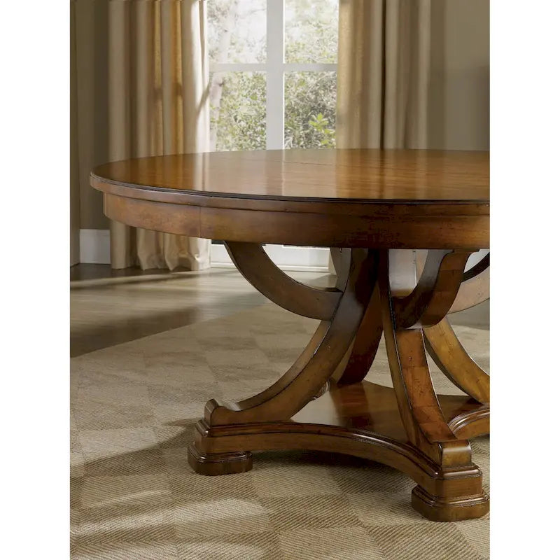 Table à manger ronde à piédestal avec rallonge de 45 cm - 60x30x60