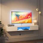 Meuble TV flottant mural avec lumières LED