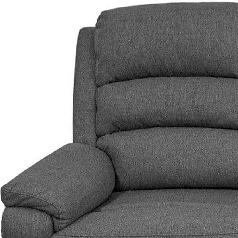 Canapé inclinable manuel de 74 pouces, 3 places, revêtement en toile de jute grise, cadre en bois