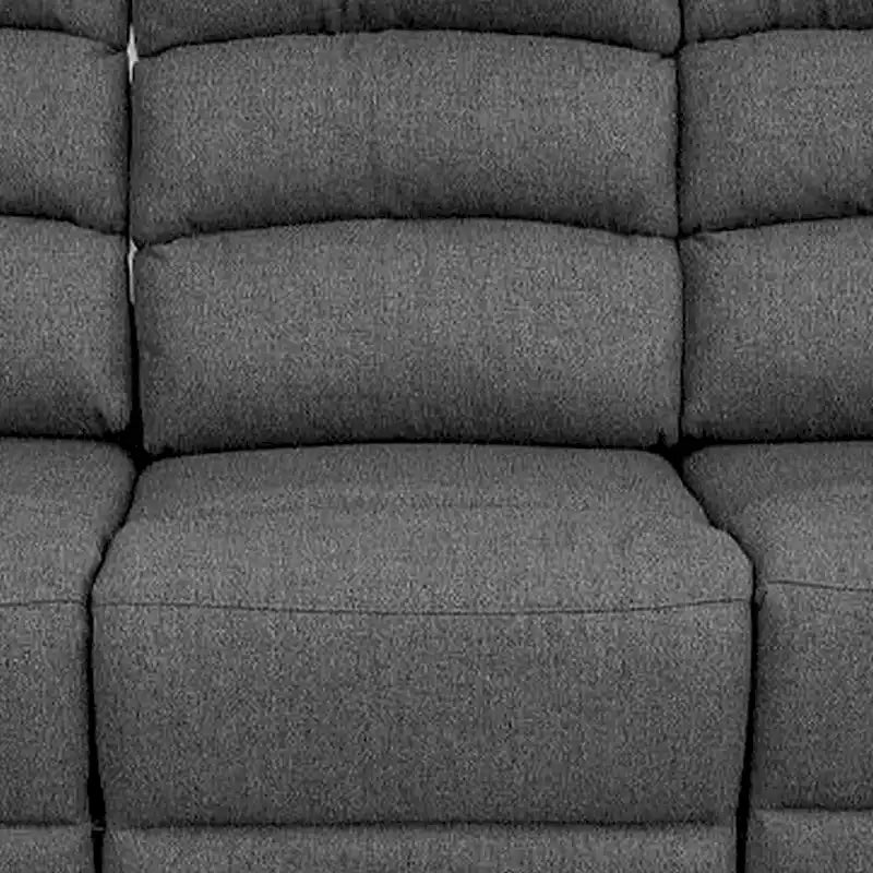 Canapé inclinable manuel de 74 pouces, 3 places, revêtement en toile de jute grise, cadre en bois
