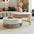 Tables basses gigognes rondes relevables avec 2 tiroirs