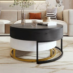 Tables basses gigognes rondes relevables avec 2 tiroirs