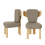 Chaises de salle à manger à dossier haut avec pieds en bois (lot de 2)