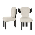 Chaises de salle à manger à dossier haut avec pieds en bois (lot de 2)
