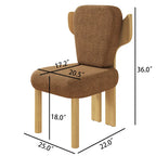 Chaises de salle à manger à dossier haut avec pieds en bois (lot de 2)
