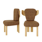 Chaises de salle à manger à dossier haut avec pieds en bois (lot de 2)
