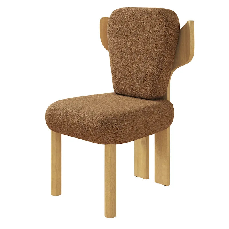 Chaises de salle à manger à dossier haut avec pieds en bois (lot de 2)