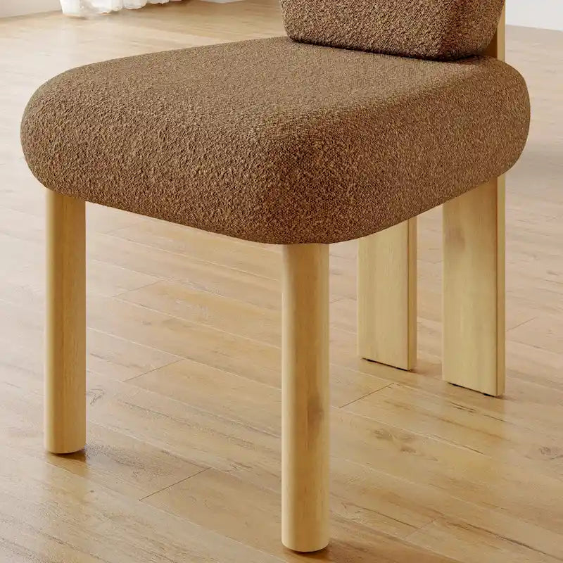 Chaises de salle à manger à dossier haut avec pieds en bois (lot de 2)