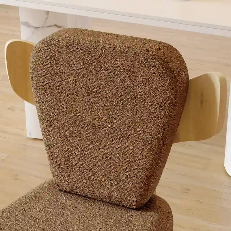 Chaises de salle à manger à dossier haut avec pieds en bois (lot de 2)