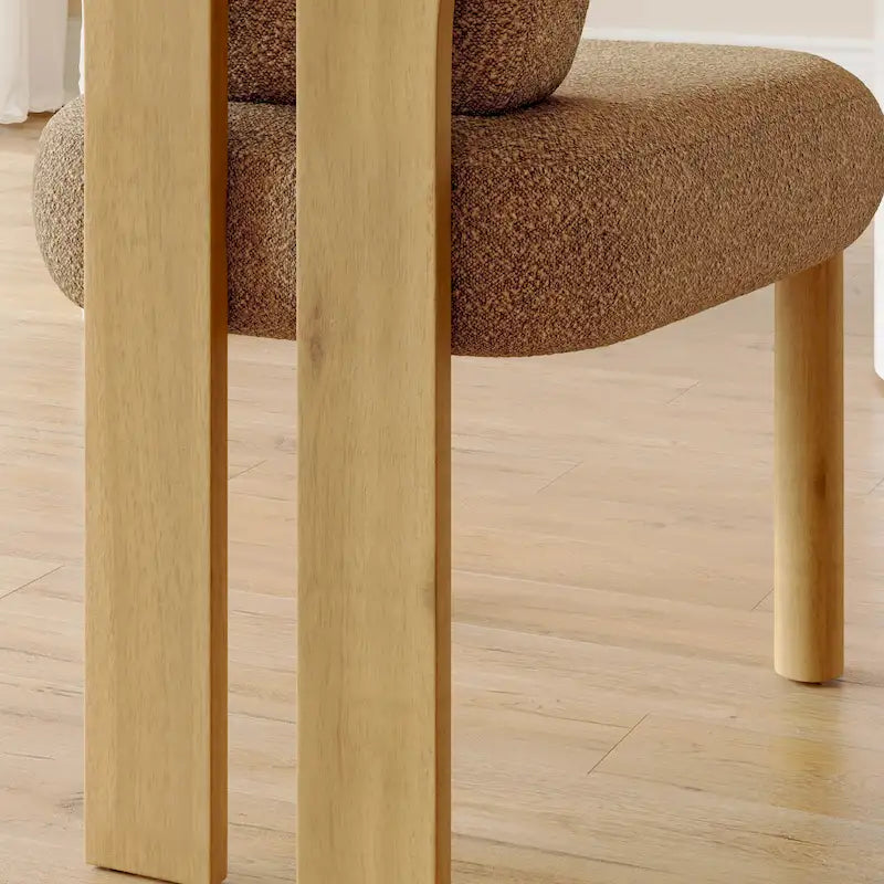 Chaises de salle à manger à dossier haut avec pieds en bois (lot de 2)