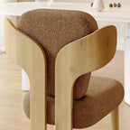 Chaises de salle à manger à dossier haut avec pieds en bois (lot de 2)