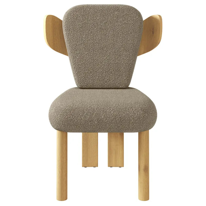 Chaises de salle à manger à dossier haut avec pieds en bois (lot de 2)