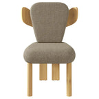 Chaises de salle à manger à dossier haut avec pieds en bois (lot de 2)