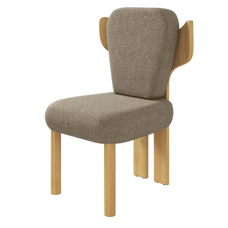 Chaises de salle à manger à dossier haut avec pieds en bois (lot de 2)