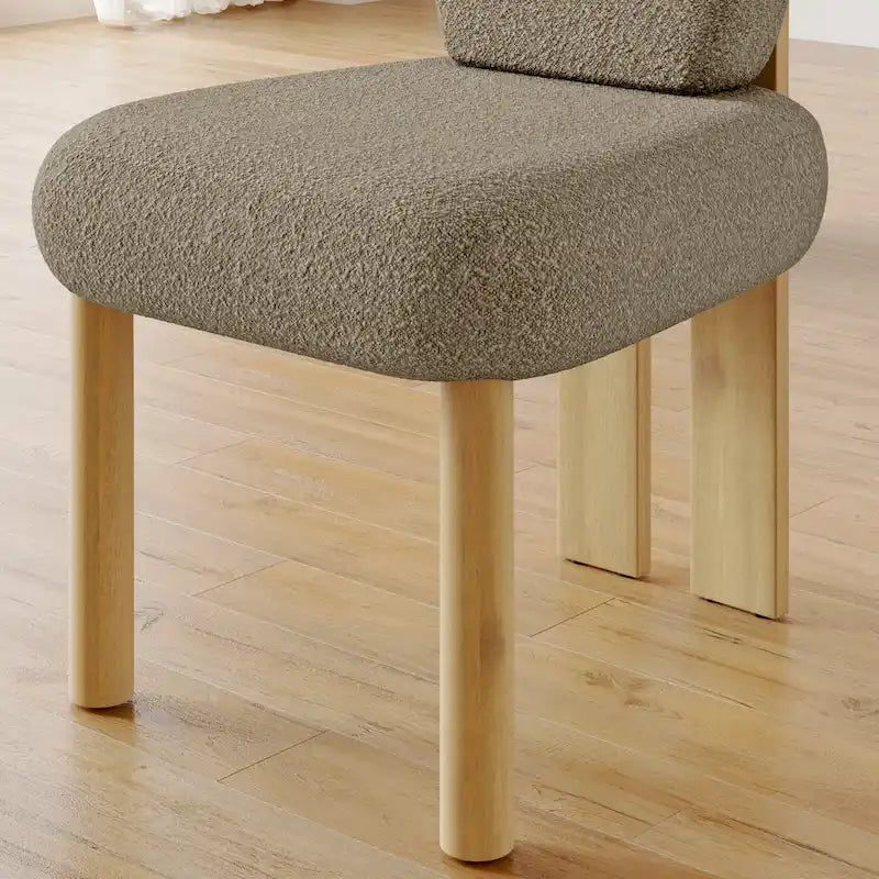 Chaises de salle à manger à dossier haut avec pieds en bois (lot de 2)