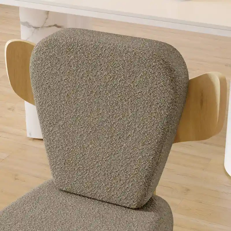 Chaises de salle à manger à dossier haut avec pieds en bois (lot de 2)