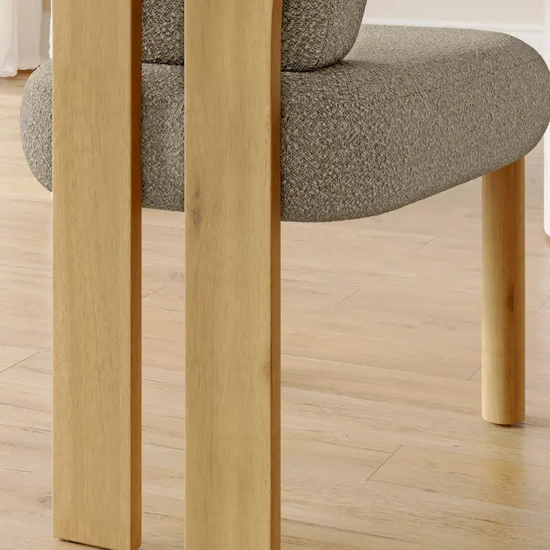 Chaises de salle à manger à dossier haut avec pieds en bois (lot de 2)