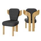 Chaises de salle à manger à dossier haut avec pieds en bois (lot de 2)